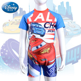 迪士尼新款儿童泳衣男童炫酷汽车总动员版防晒速干连体男孩游泳衣