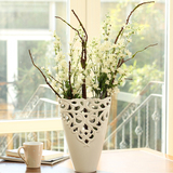 欧式白色花瓶仿真花艺假花套装 室内客厅装饰花餐桌茶几摆件摆设