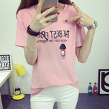 韩版夏装新款学生字母百搭短袖女t恤韩版显瘦体恤上衣半袖打底衫