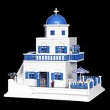 智趣屋diy小屋浪漫圣托里尼岛手工拼装房子模型大型别墅创意玩具