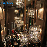 loft复古铁艺水晶鸟笼吊灯具美式工业酒吧台中式餐厅服装店咖啡厅