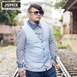 JSmix胖胖星球大码男装X1279加肥加大男士背心百搭韩版马甲男