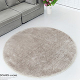 韩国正品代购 冬季加厚长毛圆形客厅地毯/地垫 床前垫 米棕色