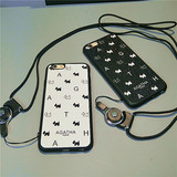 iphone6手机壳6s苹果6plus手机硅胶保护套4.7挂绳磨砂闪粉5.5软壳