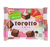 日本进口巧克力 明治meiji torotto烘烤方块草莓酱心巧克力38g9粒