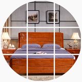 简约新中式实木橡木单双人床1.8米1.5米1.2米硬板高箱储物儿童床