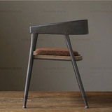 美式乡村LOFT工业风格铁艺做旧餐椅实木椅书房椅休闲咖啡椅办公椅