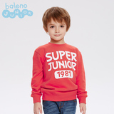 Baleno/班尼路 男童儿童纯棉字母印花卫衣 韩版圆领套头衫童装潮