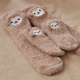 亲子袜 冬季加厚保暖珊瑚绒袜 半边绒地板袜 孕妇居家袜睡眠袜