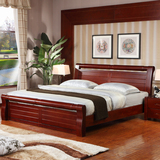 全实木床1.5米1.8米双人床简约现代成人储物床婚床纯实木柏木
