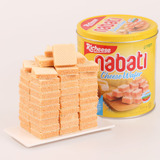 印尼进口零食饼干richeese那巴提芝士威化饼奶酪味罐装礼盒350g