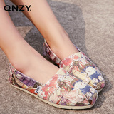 QNZY新款百搭帆布鞋涂鸦春秋舒适透气休闲低帮平底女单鞋学生布鞋