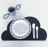 ins新款丹麦北欧婴儿童云朵餐垫 简约移动餐盘宝宝就餐吸盘桌餐垫