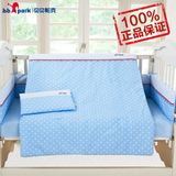 5外贸新生婴儿床品宝宝全棉115X150被子床单枕头三件套装100X130