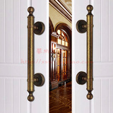 促销 全铜欧式仿古大门把手实木门现代纯铜双开门玻璃门拉手明装