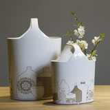 简约现代中式贴花陶瓷花瓶器摆件家居装饰工艺品样书房板房间软装