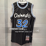 正品 NBA 奥兰多魔术队 32号奥尼尔男刺绣篮球服SW复古 球衣 黑色