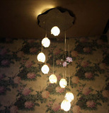 包邮创意艺术荷花灯具 中式客厅走廊餐厅楼梯灯饰 吊灯-荷花连