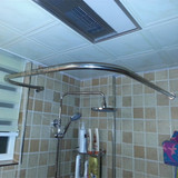 加厚304不锈钢浴帘杆u型弧形定做 不等边异型浴室浴杆转角弧形杆