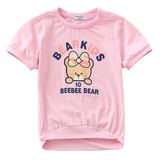 韩版夏季女童夏装女孩纯棉短袖T恤儿童夏天短袖打底衫小熊针织衫