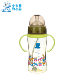 小白熊 宽口径婴儿塑料奶瓶宝宝PPSU奶瓶带吸管手柄300ml 09535