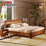 现代中式实木双人床 1.5米1.8米婚床成套乌金木卧室家具大床定制