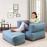 舒为居创意欧式现代耐磨单人组合可拆洗皮料布料 懒人沙发靠背椅