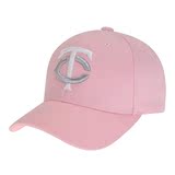 韩国代购-正品MLB双城队棒球帽,遮阳帽,粉色全封帽 男女鸭舌帽帽