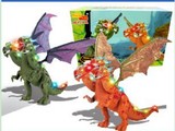 电动恐龙会发光有叫声会走路带翅膀的三头龙恐龙模型儿童玩具批发