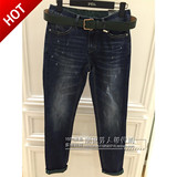 gxg．jeans男裤新款 男版时尚潮流蓝色修身小脚牛仔裤53605125