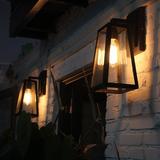 美式北欧现代简约铁艺复古壁灯爱迪生客厅工业卧室户外玻璃箱壁灯