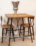 美式铁艺咖啡厅实木桌椅复古做旧休闲漫咖啡馆桌椅餐桌椅套件特价