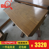 金丝柚木复古家具实木饭桌办公桌组合餐桌椅客厅家具小户型圆桌