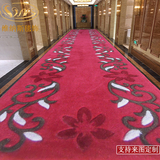 防滑阻燃纯手工羊毛长地毯酒店楼梯长廊喜庆商用过道地毯来图定制