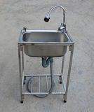 槽单槽洗菜盆洗碗池架子带落地支架不锈钢单洗脸盆双槽厨房单水