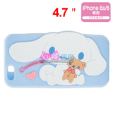 限量日本正版三麗歐可愛卡通粉藍玉桂狗蘋果6s/6 凹凸硅膠手機殼