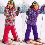 儿童滑雪服套装加厚女童男童中大童防水防风保暖冲锋衣裤两件套装