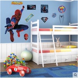 3d立体仿真动漫人物蜘蛛侠墙贴儿童卧室床头衣柜装饰卡通墙纸贴画