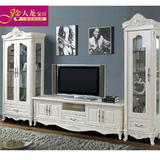 韩式实木电视柜 法式客厅组合家具白色欧式酒柜储物地柜柜子 特价