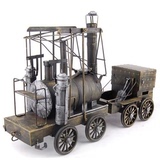复古火车摆件铁艺蒸汽机火车头模型怀旧老式工艺品欧洲仿古纪念品