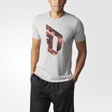 adidas 阿迪达斯 篮球 男子 利拉德图案T恤 中麻灰 AJ3561