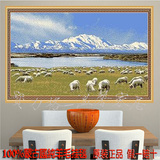 直销正品蒙古国纯羊毛客厅卧室书房欧式装饰画草原风景壁毯 挂毯