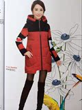 艾波雪新款潮韩版女羽绒服衣皮半成品中长款修身九成品外套869