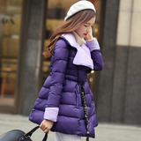 2015秋冬新款韩版中长款轻薄大码修身显瘦女加厚保暖羽绒服
