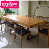 新品简约现代实木铁艺咖啡桌组合 复古美式LOFT简易餐厅餐桌椅
