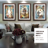 梦幻系列客厅卧室三联装饰画餐厅单幅油画 有框画美式风格墙壁画