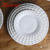 优乐居家 纯白色陶瓷简约套餐外贸创意浮雕漩涡餐具中式汤盘饭碗