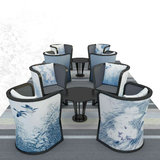 现代新中式装饰椅酒楼全实木餐椅茶馆餐桌售楼处接待洽谈椅