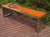 不锈钢长凳实木休息凳钢木条凳子浴室更衣凳户外公园椅子换鞋凳