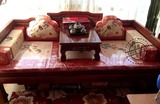 中式刺绣罗汉床床垫红木沙发精品抱枕靠背定做仿古典布套可拆洗